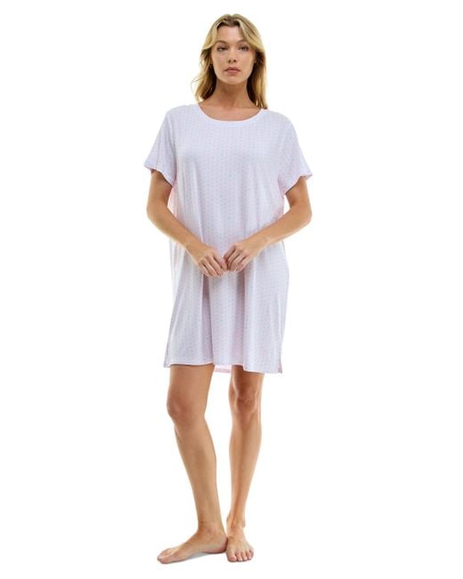 Roudelain Blue Printed Short-sleeve Sleepshirt