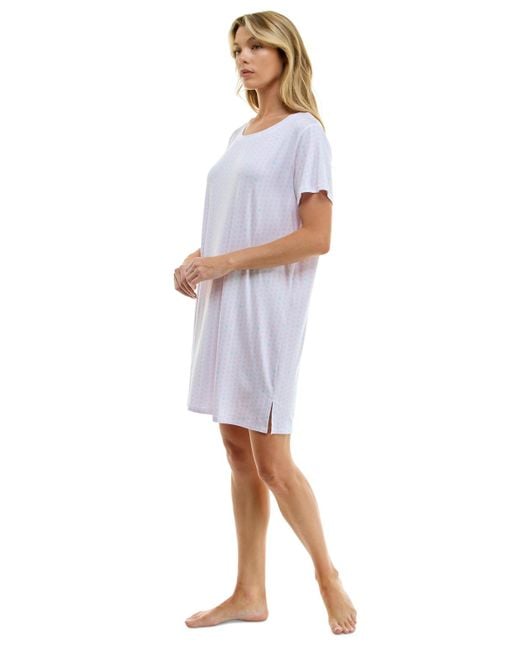 Roudelain Blue Printed Short-sleeve Sleepshirt