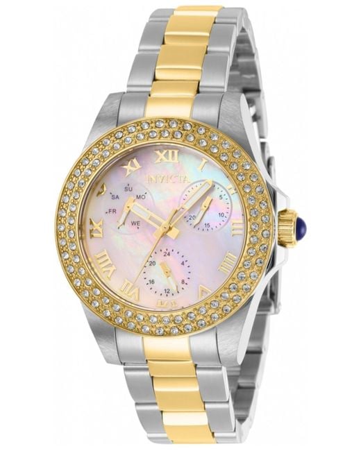 INVICTA WATCH Metallic 28480 Angel Quartz 3 Hand White Dial Watch