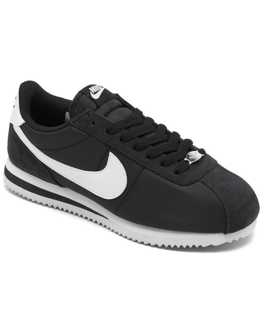 Nike Black Classic Cortez Nylon Casual Sneakers From Finish Line