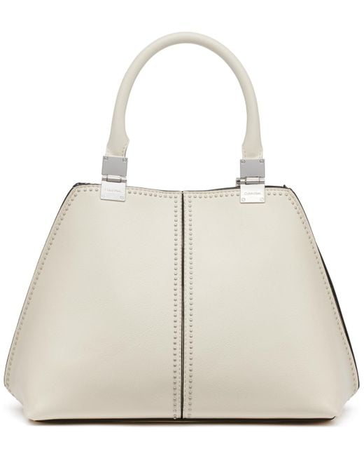 Calvin Klein Natural Granite Studded Convertible Satchel Bag
