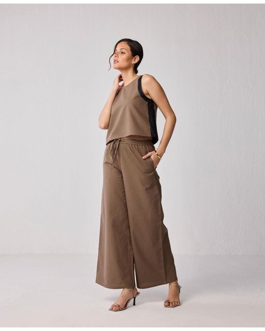 REISTOR Brown Wide-leg Drawstring Pants