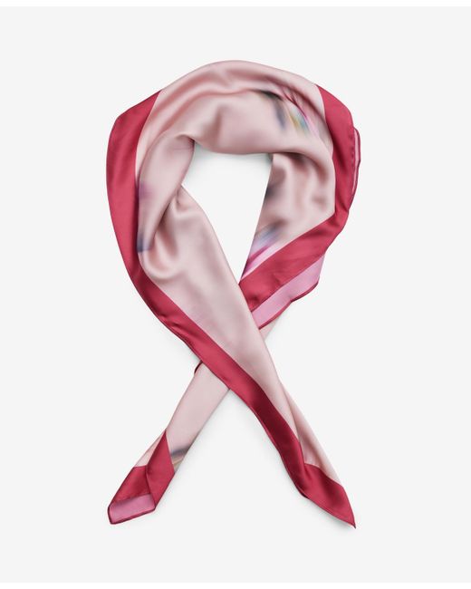 Steve Madden Pink Blurred Roses Pattern Satin Square Scarf