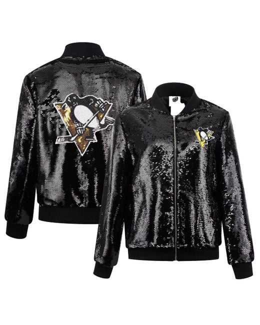 Cuce Black Pittsburgh Penguins Sequin Full-zip Jacket