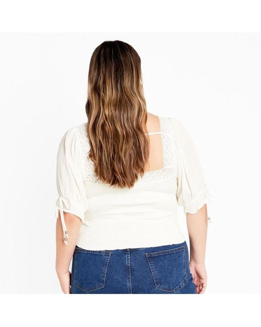 City Chic White Plus Size Aurora Plain Top