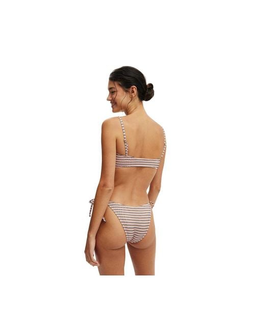 Cotton On Brown Ring Front Bandeau Bikini Top