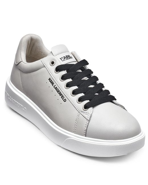 Karl Lagerfeld White Logo Plain Toe Sneakers for men