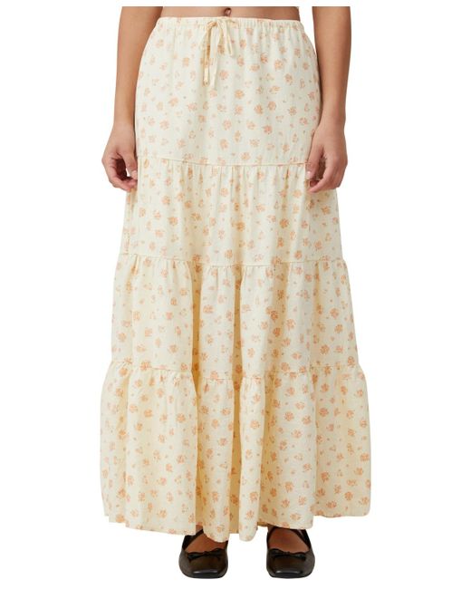 Cotton On Natural Haven Tiered Maxi Skirt