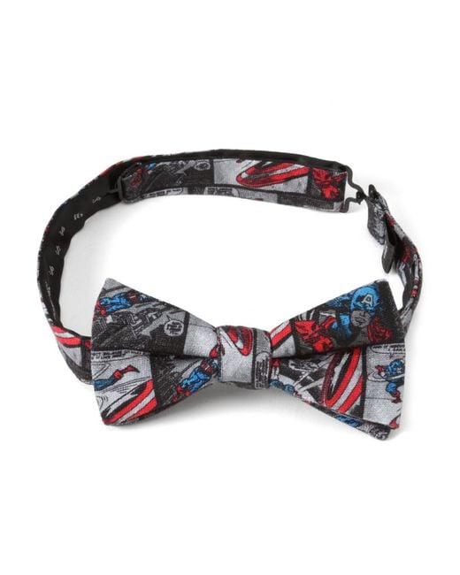 Marvel Blue Captain America Comic Bow Tie for men