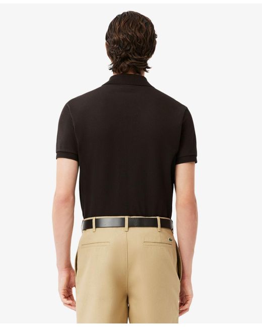 Lacoste Black Classic Fit Short Sleeve Polo Shirt for men