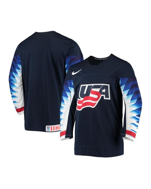 Nike Synthetic Navy Us Hockey Primary Collection Team Jersey in Blue ...