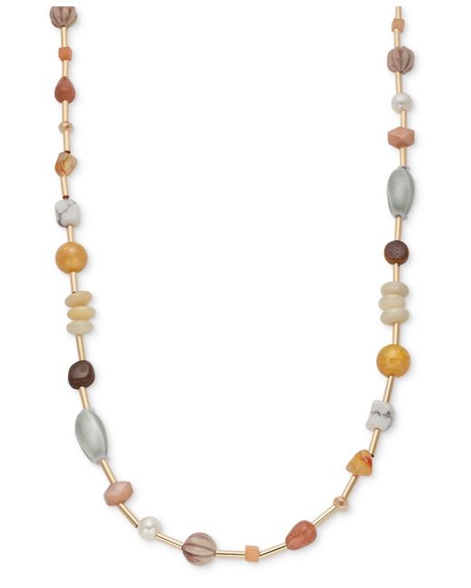 Style & Co. Metallic Gold-tone Multi Bead Station Long Necklace