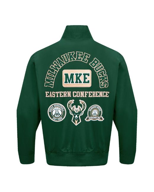 Pro Standard Green Milwaukee Bucks Area Code Twill Full-zip Jacket for men