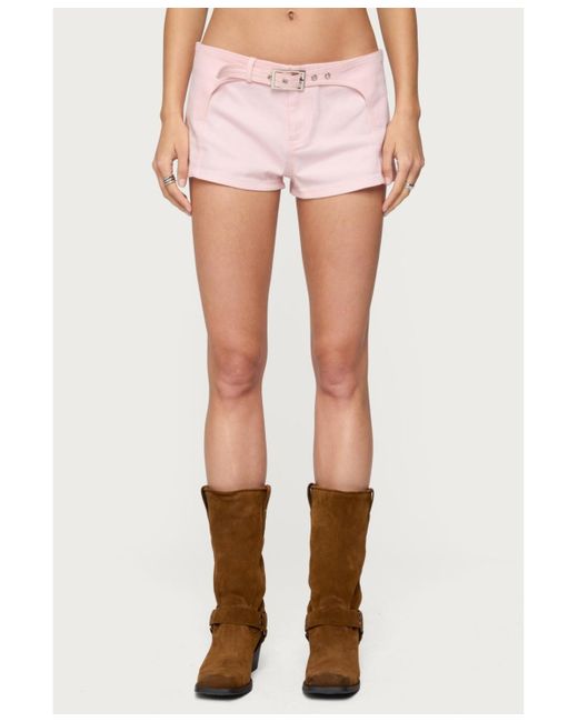Edikted Pink Vicco Belt Detail Shorts