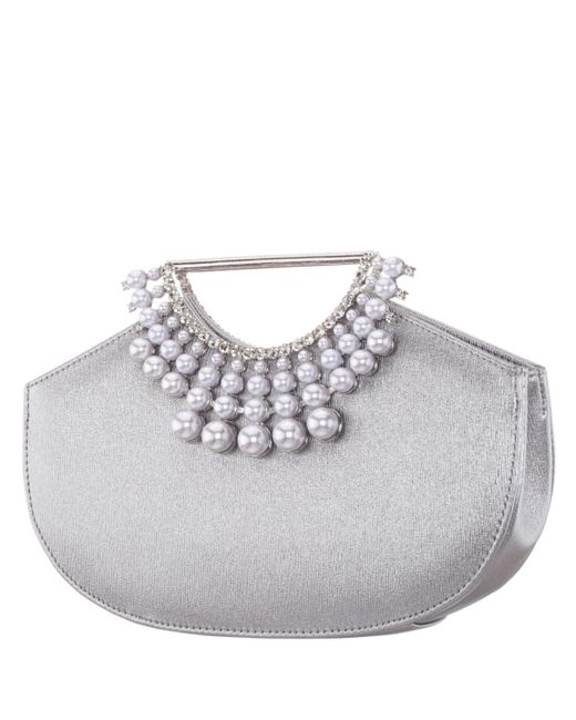 Nina Gray Crystal Encrusted Small Handle Bag