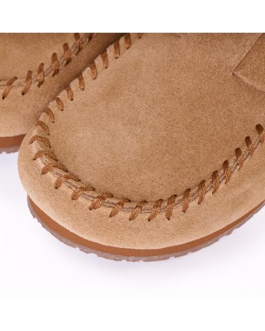 Minnetonka Natural Suede Adjustable Buckle Clogs