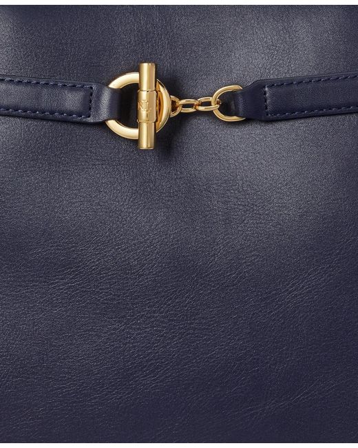 Ralph Lauren Blue Leather Blaike Satchel Bag