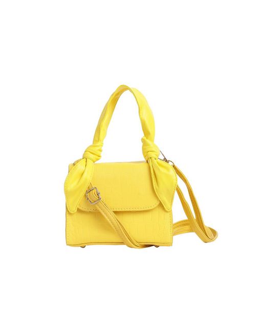 Haute Sauce Yellow Solid Leather Sling Bag