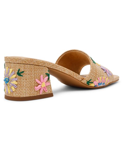 Anne Klein Multicolor Dolls Embroidered Raffia Block Heel Sandals
