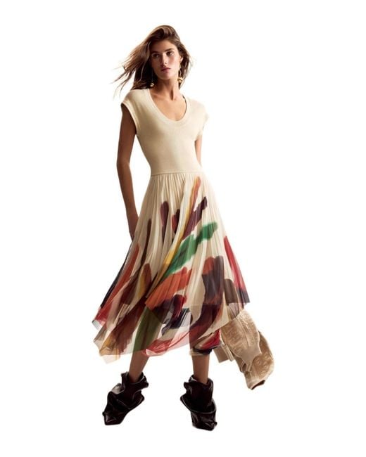 Desigual White Designed Dress