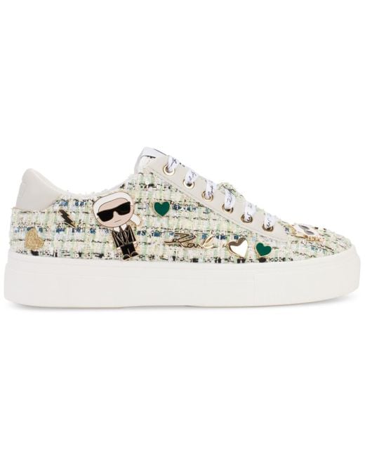 Karl Lagerfeld Blue Cate Pins Lace Up Sneakers