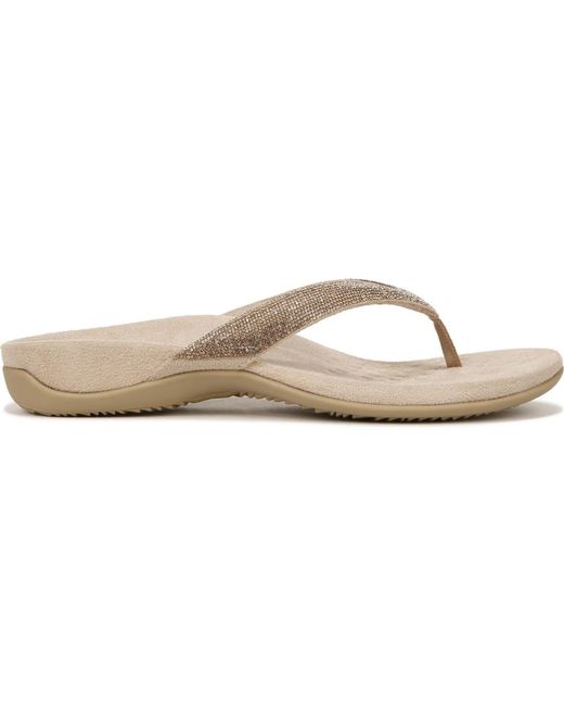 Vionic White Dillon Shine Thong Sandals