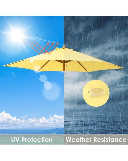 Yescom Yellow 9ft Outdoor Umbrella Replacement Canopy