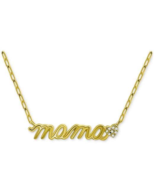 Giani Bernini Metallic Cubic Zirconia Mama Heart Pendant Necklace