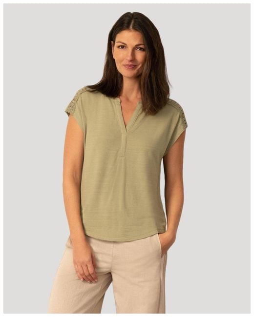 Cable & Gauge Green Split Neck Slub Terry Tee