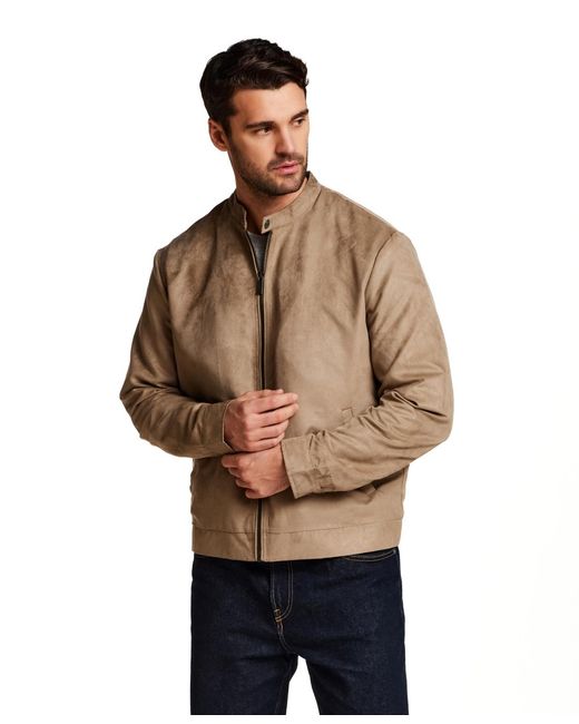 Weatherproof Natural Moto Microsuede Jacket for men