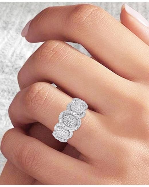 Macy's White Diamond Cluster Statement Ring (3/4 Ct. T.w.