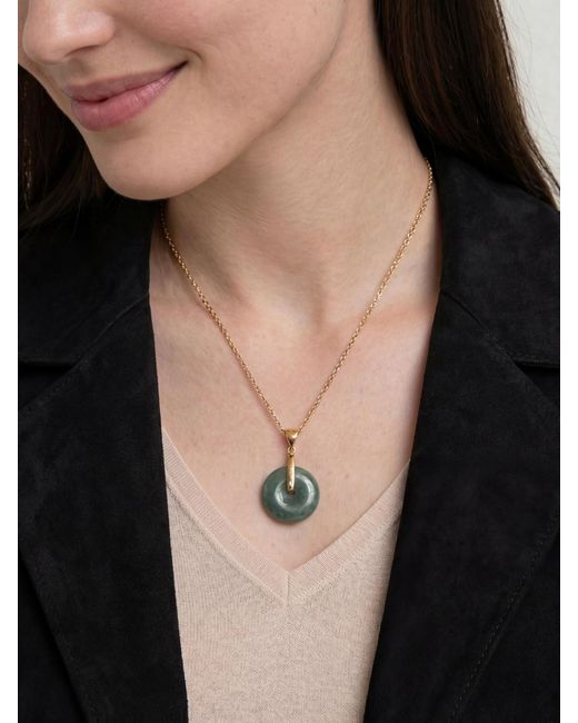 seree Green Button — Jade Pendant Necklace