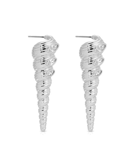 Ettika White Capri Shell Earrings