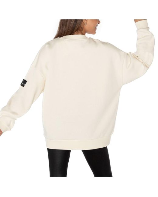 Gameday Couture White Atlanta Falcons Premium Fleece Oversized Drop Shoulder Pullover Sweatshirt