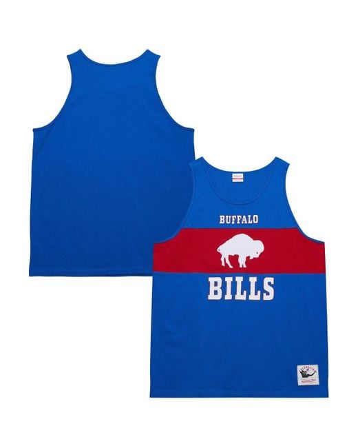 Mitchell & Ness Blue Buffalo Bills Retro Color Block Tank Top for men