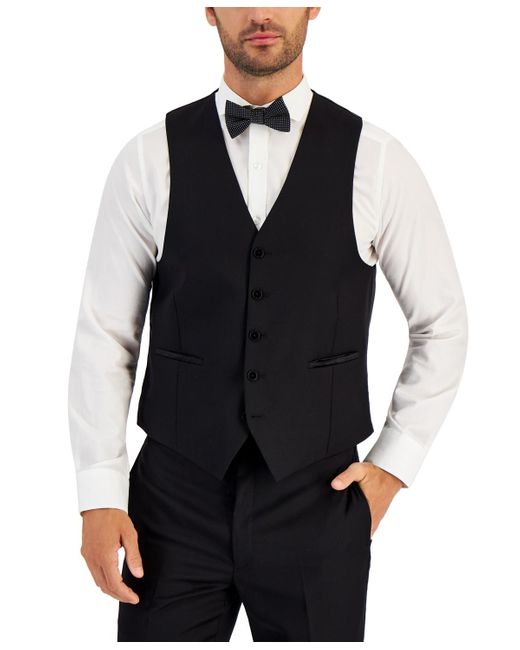 Lauren by Ralph Lauren Black Classic-fit Ultraflex Stretch Solid Tuxedo Vest for men