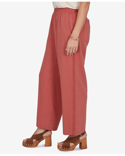 Ruby Rd Red Plus Size Lace Trim Lightweight Pull-on Pants