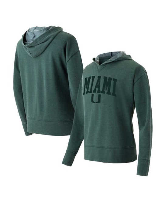Concepts Sport Green Miami Hurricanes Volley Long Sleeve Hoodie Top