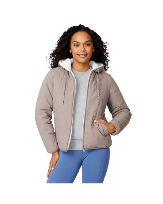 Free Country Multicolor Hooded Cirrus Quilted Reversible Jacket