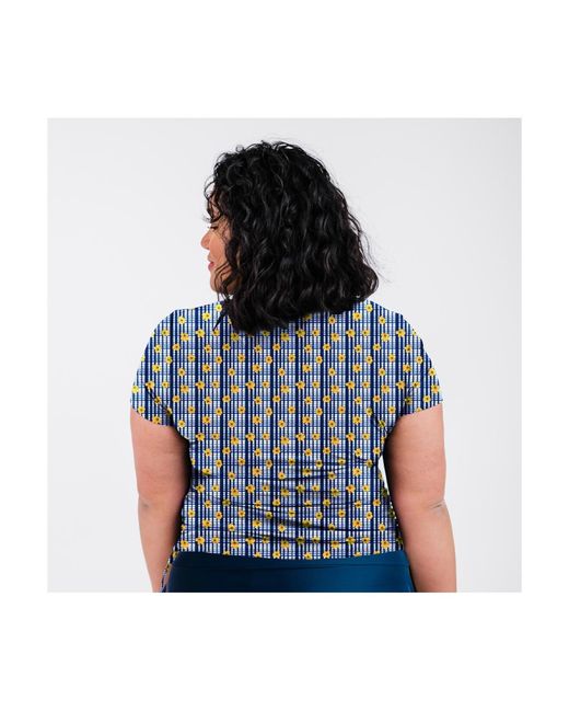 Calypsa Blue Plus Size Adele Swim Top