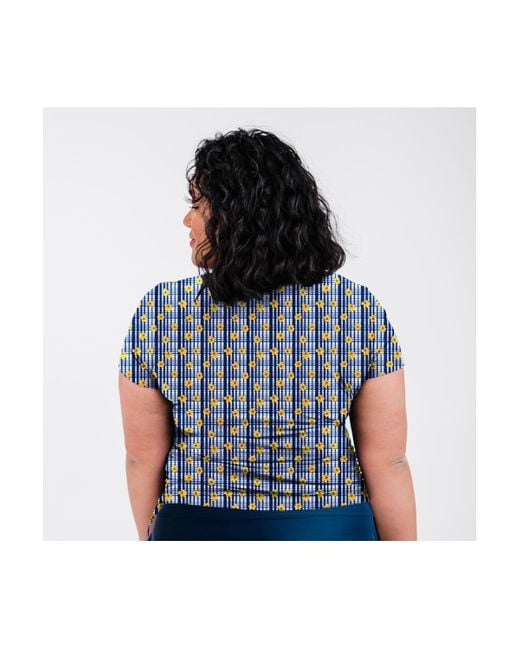 Calypsa Blue Plus Size Adele Swim Top