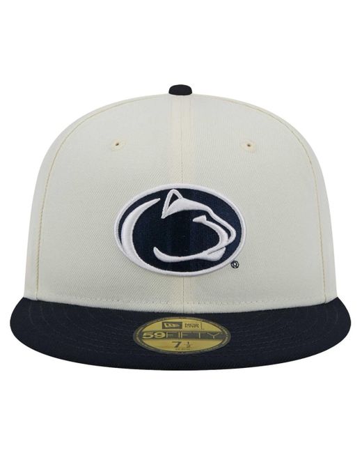 KTZ Metallic Penn State Nittany Lions Chrome 59fifty Fitted Hat for men
