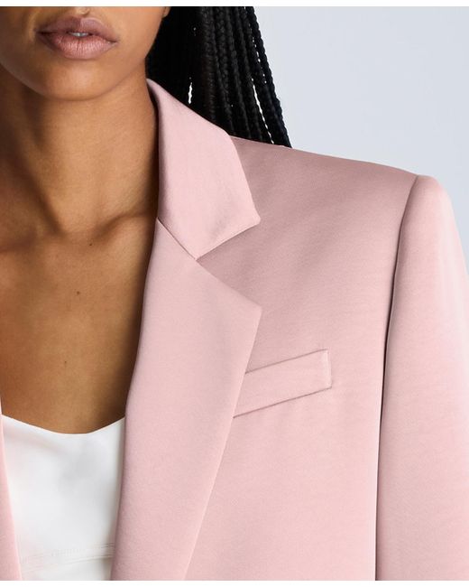 Kenneth Cole Pink Satin-twill One-button Notch-collar Jacket