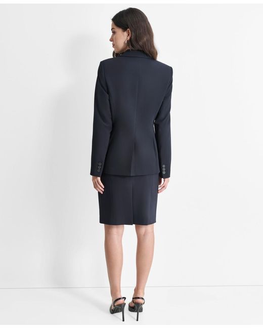 DKNY Blue Single-button-front Long-sleeve Jacket