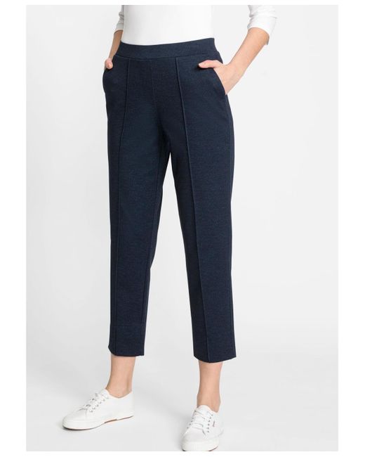 Olsen Blue Mona Fit Straight Leg Cropped Jersey Pull-on Pant