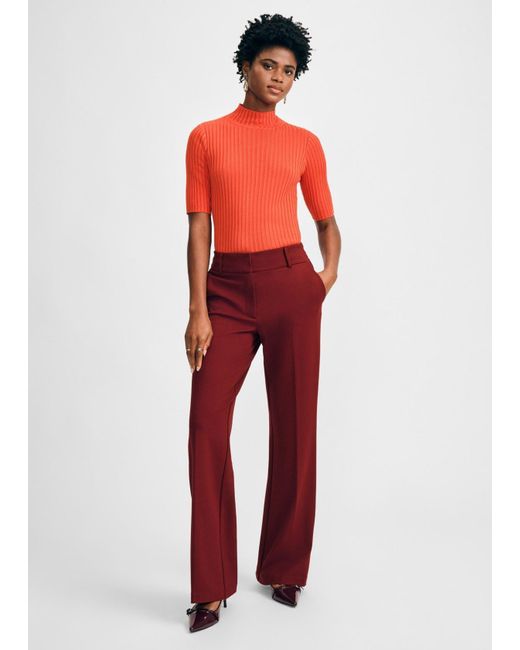 Isaac Mizrahi New York Red Poor Boy Mock Sweater