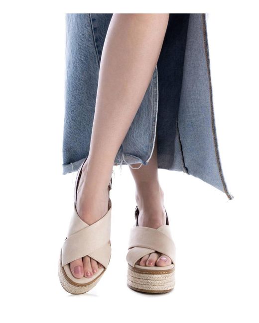 Xti Pink Crossed Espadrille Sandals Refresh By