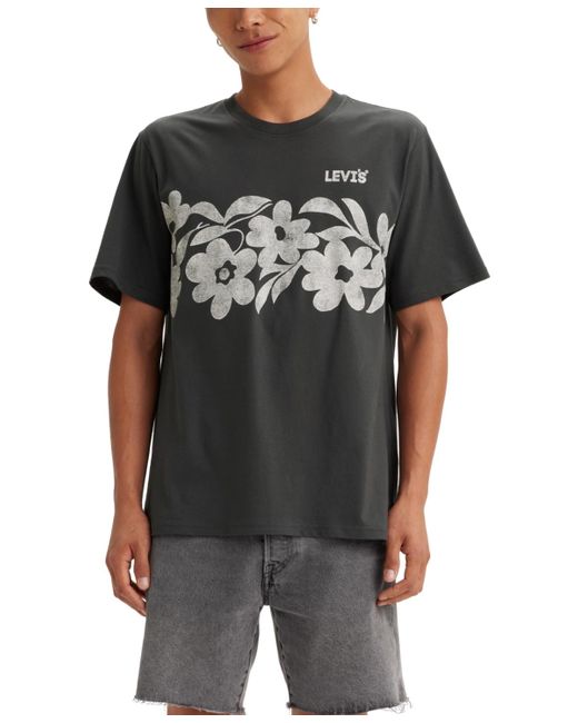Levi's Black Relaxed-fit Floral Logo T-shirt for men