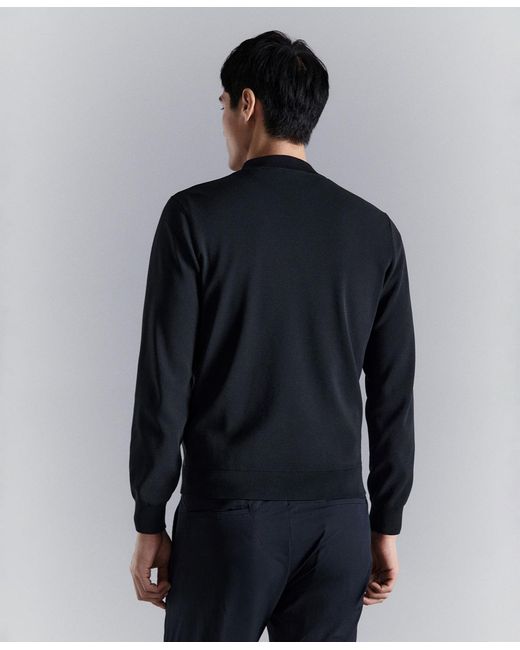 Mango Blue Combined Knit Bomber Jacket for men
