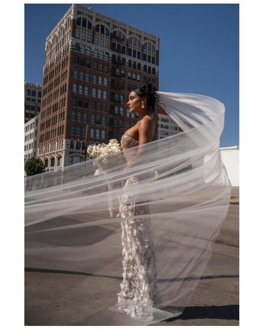 JLUXLABEL Gray Everlasting Embroidered Gown